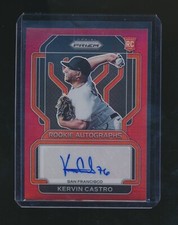 KERVIN CASTRO 2022 PANINI PRIZM ROOKIE AUTOGRAPHS RED PRIZM RC AUTO 63/99