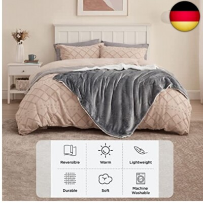 GAIFNAG Kuscheldecke 100x150cm - Weiche Sherpa Decke Für Sofa & Bett