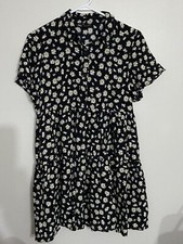 EUC ZARA DAISY DRESS, MINI DRESS, SIZE Small, Short Sleeves Tiered Crepe