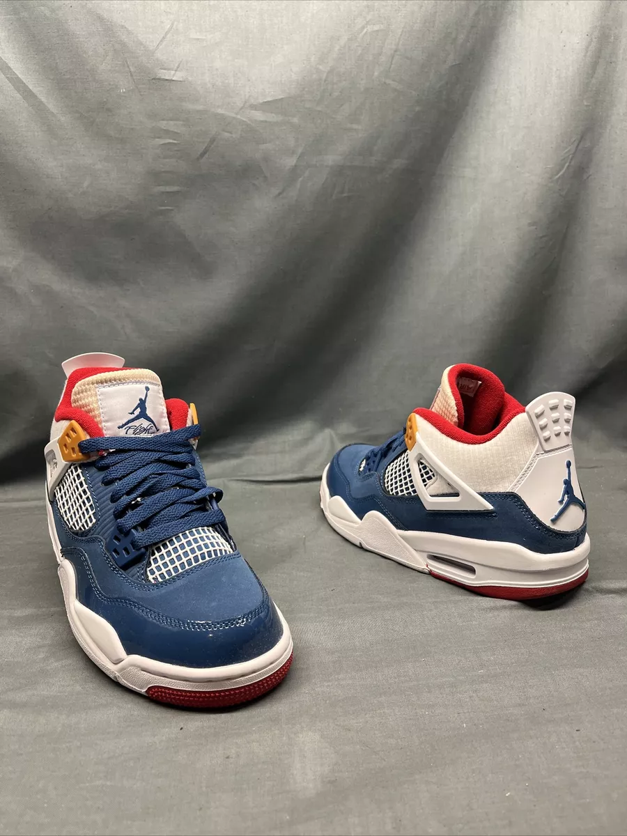 Nike Air Jordan 4 Retro (GS) Sneakers Blue White Boys Size 4.5Y