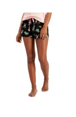 Jenni Safari Printed Pajama Shorts Black Size 2XL