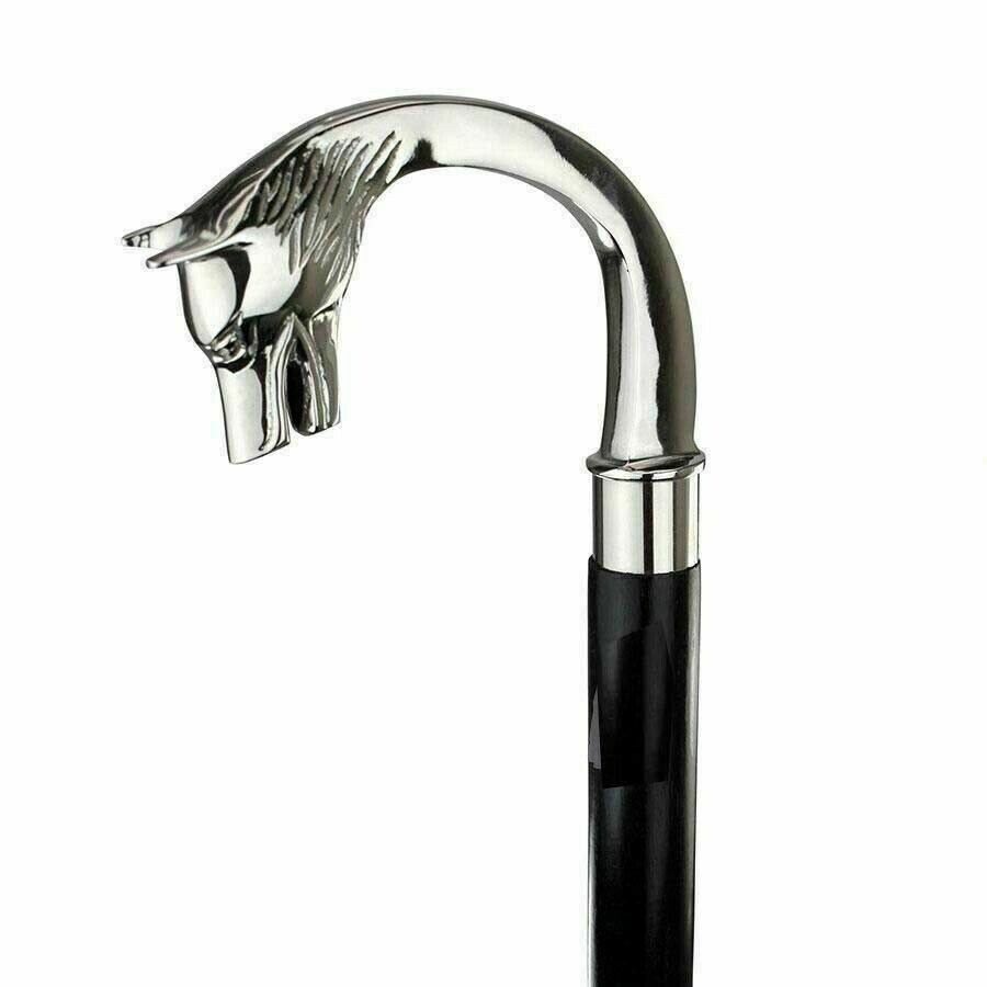 Wolf Shape Design Handle Classic Style Black Wood… - image 2