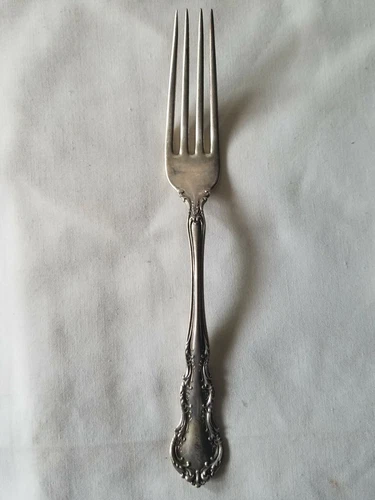 IRVING 7" FORK - monogrammed - front & back by Wallace Sterling - estate