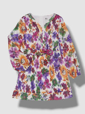 $275 Milly Minis Kid's Girl's White Liv Wildflower Garden Pleated Dress Size 12