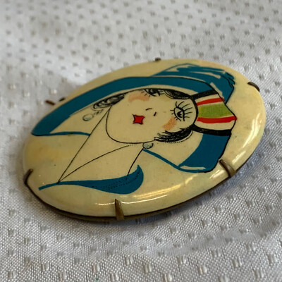 Vtg Art Deco 20s-30s Celluloid Brooch Fashion Jewelry