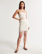 Abercrombie Crochet-Style Tassel Mini Skirt