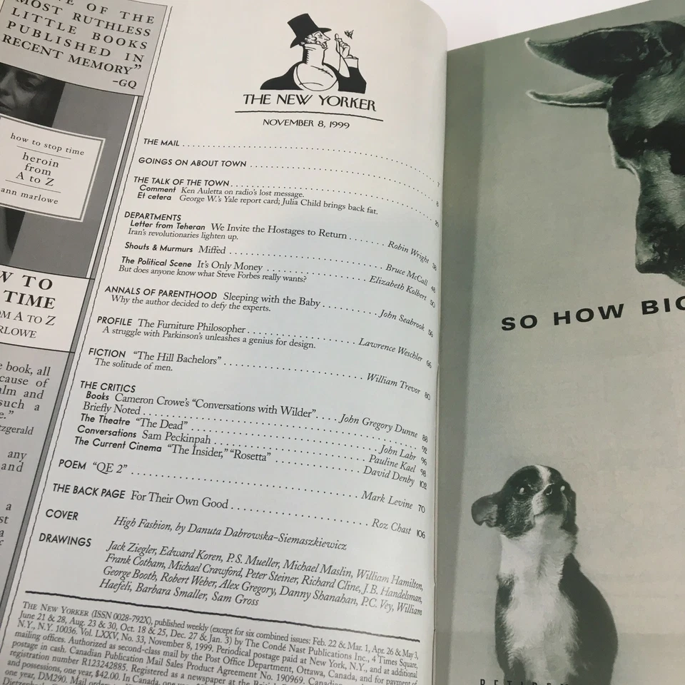 The New Yorker Full Magazine November 8 1999 High Fashion by Danuta Dabrowska Foto 2 de 2