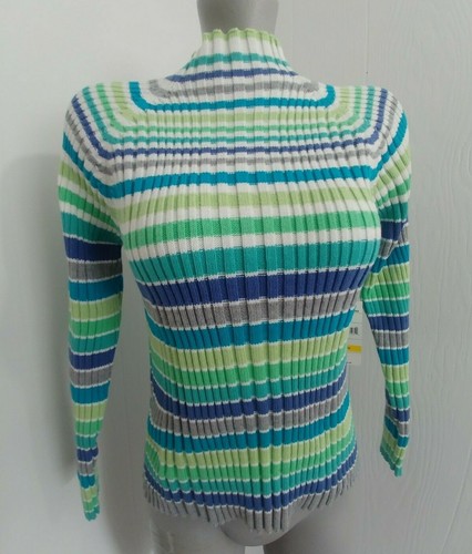 Studio Works Green Striped Mock 