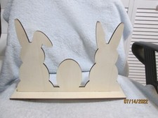 Easter Bunnies  Egg Wood Standing Sign 15" X 9.75"
