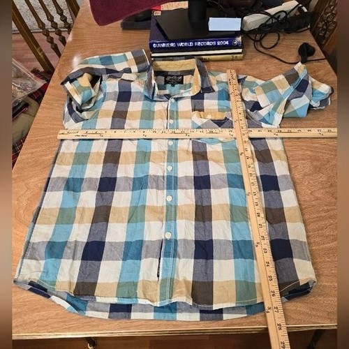 Seven7 Mens Plaid Button Down Corduroy Elbow Pads Large Multicolor Western - Picture 12 of 13