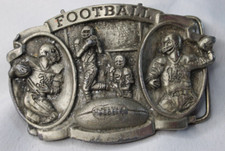 VTG Brass Football Belt Buckle 1983 Bergamot Brass Works Made in USA Vintage