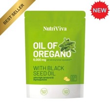 Oil of Oregano with Black Seed 6000mg   300 Softgels Immune  Digestive Support