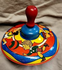 Vintage Toy Top. 5" Diameter made in U.S.A. Works. Children playing theme.