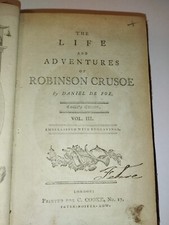 THE LIFE AND ADVENTURES OF ROBINSON CRUSOE BY DANIEL DE FOE VOL.III