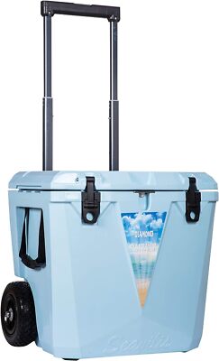 Seavilis 45QT Diamond Heavy Duty Wheeled w/Retract Handle Roto Molded ice Cooler