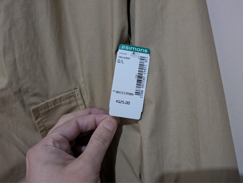 Le31 par Simons Tan Khaki Bomber Harrington Jacket Coat Size L New With Tags - Picture 4 of 14