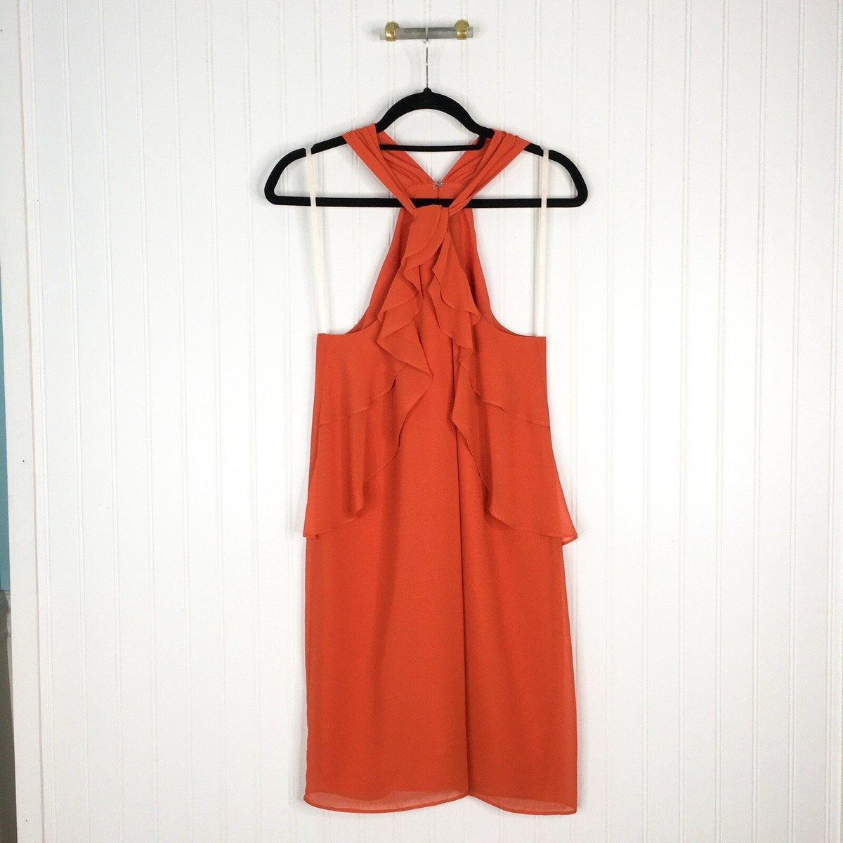 BCBGeneration Women's Chili Keyhole Ruffle Dress - Chili - S