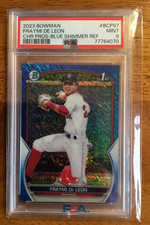 2023 Bowman Chrome FRAYMI DE LEON 1st BLUE Shimmer Refractor /150 Prospect