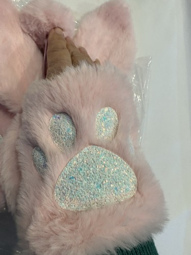 Claire’s Pink Easter Bunny Set Rabbit Ears Headband Pom Tail Paw Gloves NWT - Picture 9 of 9