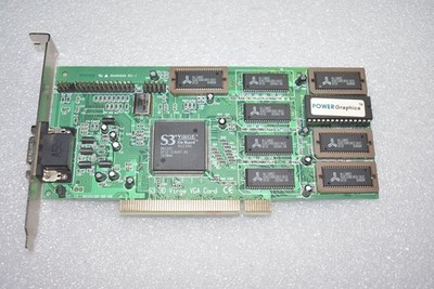 POWER GRAPHICS S3 VIRGE 86C325 4MB PCI VGA VIDEO GRAPHICS CARD ADAPTER MV325