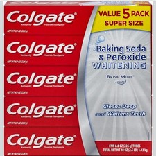Colgate Whitening Toothpaste Pack of 5 with Baking Soda and Peroxide 8 oz 0.65 per gallon