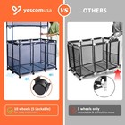 Yescom Metal Frame Pool Floats Storage Bin with 10 Wheels & Noodle Holder Blue — photo 4