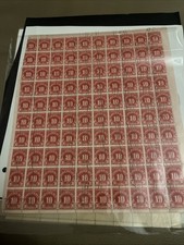 Stamp sheetU.S. Postage Due stamp 10c 1884. Postage due Whole Sheet Mint Franked