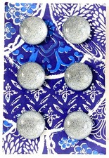 Silver Glam Magnets Handmade Artisan Glitter Glass USA Gift Office Whiteboard