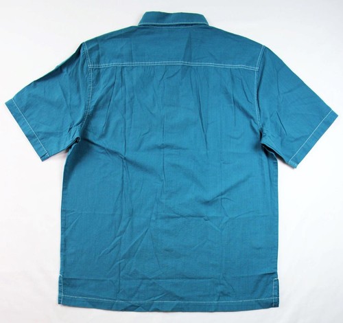 Camisa Tommy Bahama Para Hombres M Manga Corta Botón Frontal Logo Algodón Tinta Azul $99 NUEVA - Imagen 2 de 6