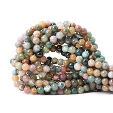 60pcs 6mm Natural Indian Agate Gemstone Round Loose Beads For Jewelry Making Diy