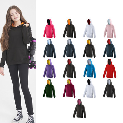 AWDis Just Hoods Kids Varsity Hoodie JH003J - Boys Girls Soft Warm