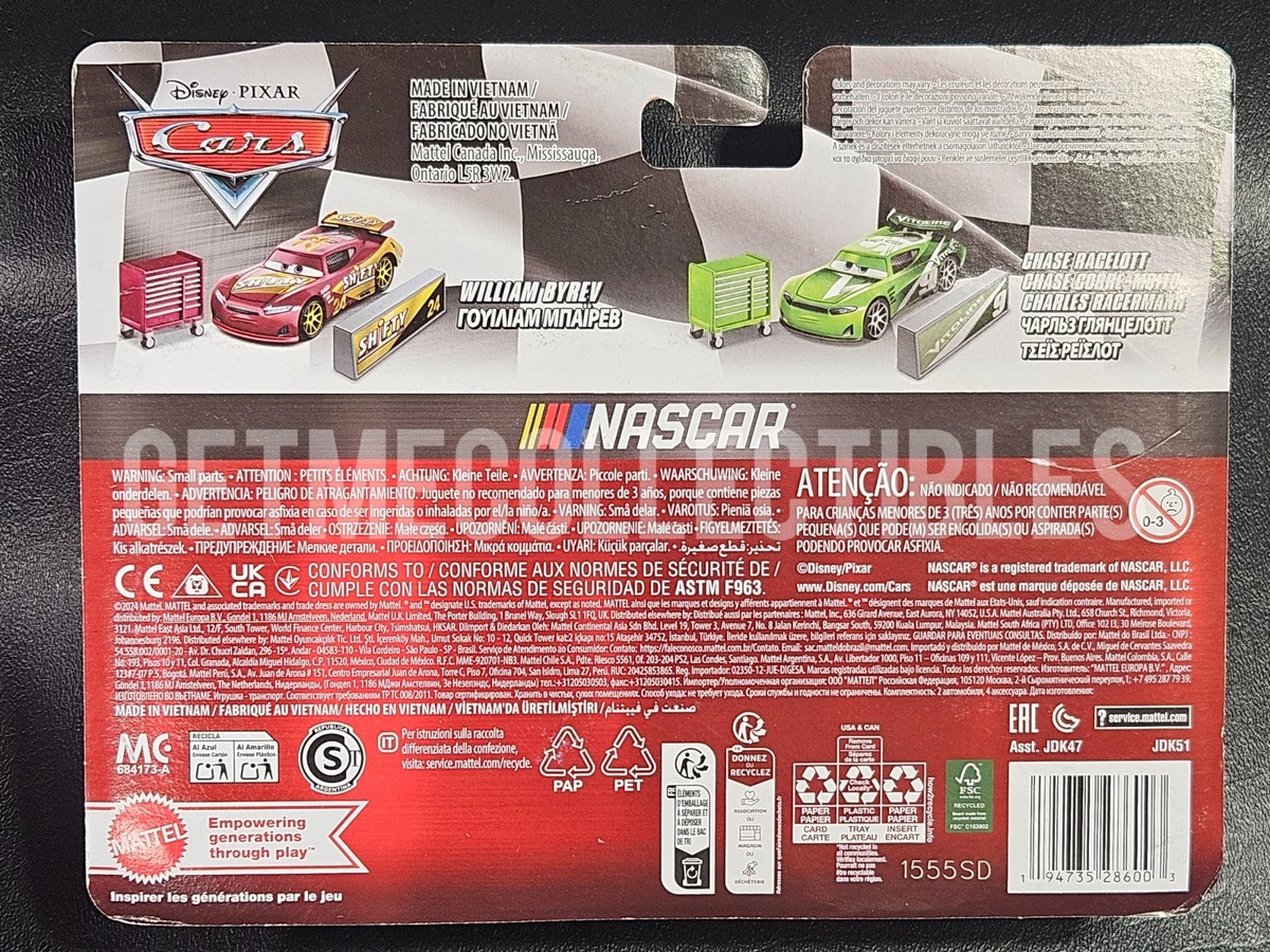 DISNEY PIXAR CARS ACCESSORY WILLIAM BYREV CHASE RACELOTT NASCAR DISNEY PIXAR CARS ACCESSORY WILLIAM BYREV CHASE RACELOTT NASCAR