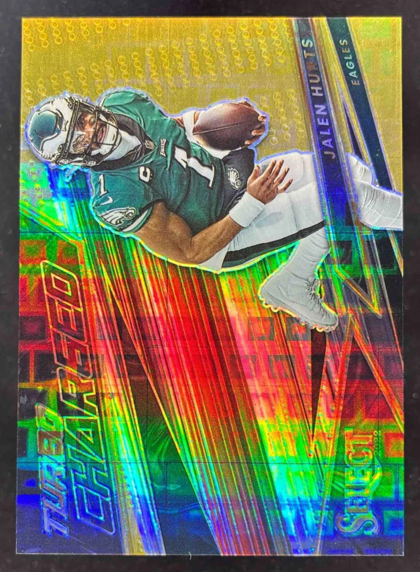 2022 Panini Select Turbocharged Gold Prizm #TUR-1 Jalen Hurts /10