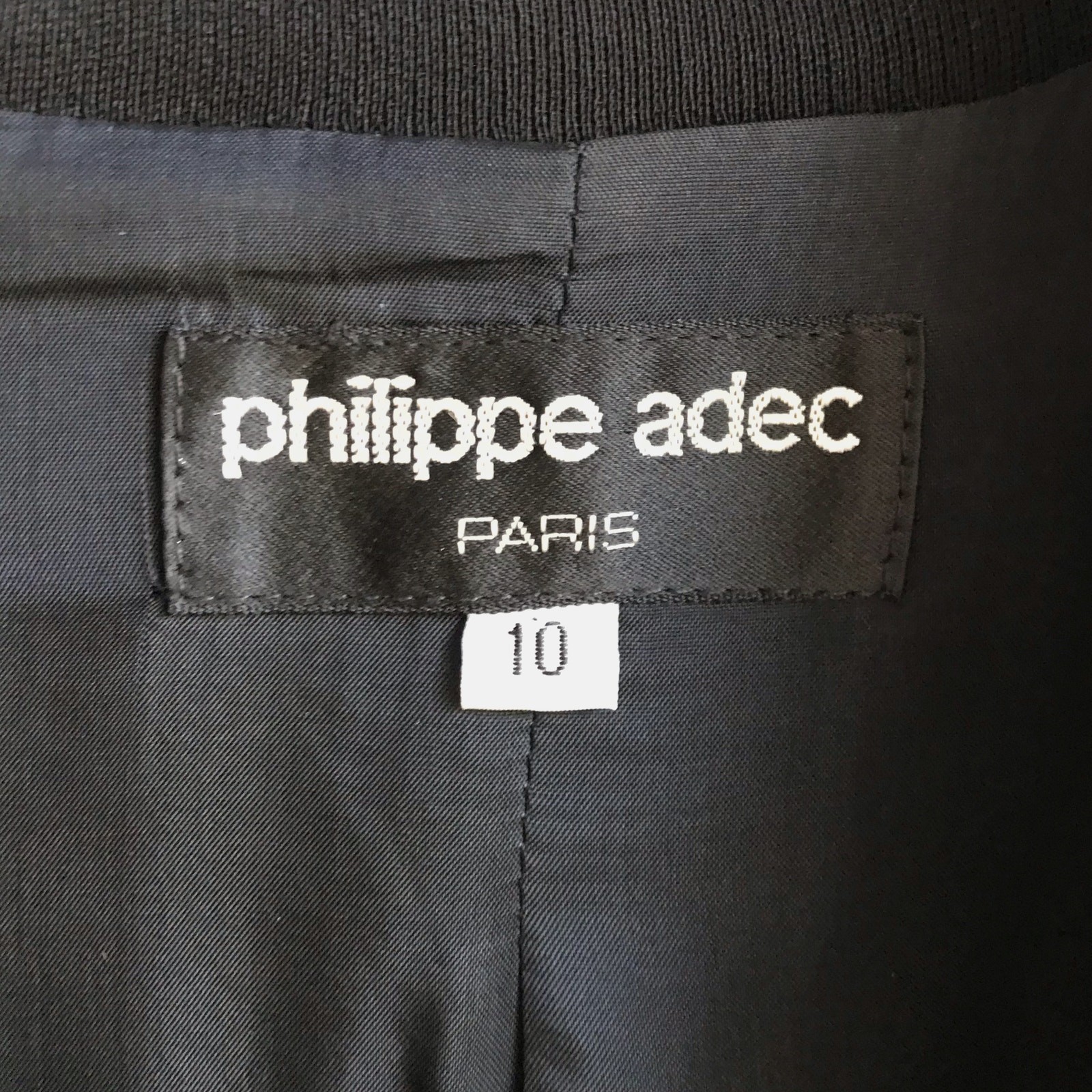 Vintage Philippe Adec Paris Black Blazer 4 Button Longline Career Jacket Size 10 image 3