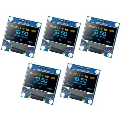 5 Pcs 0.96 Inch OLED I2C IIC Display Module 12864 128x64 Pixel SSD1306 Mini -...