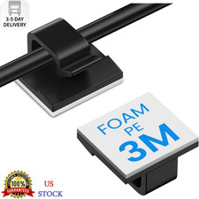 30 Pcs Small Black Adhesive Cable Clips for Cord Management Under Desk Nightstan