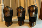 Vintage Africain Art , Hand Carved, Wise Monkeys Sculptures, Hear Speak no evil