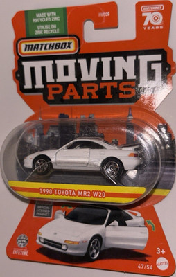 Matchbox Moving Parts 1:64 1990 Toyota MR2 W20 White Diecast Official Licensed