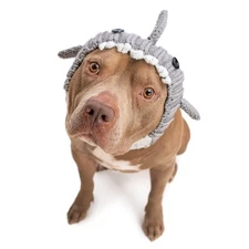 Grey Shark Costume - Warm Knit Dog Snood Wrap for Pets, Neck Ear Cover Protec...