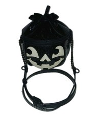 Mad Engine Glitter Black Halloween Pumpkin Crossbody Purse Bag Tiktok Glows In D