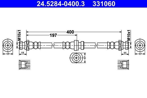 ATE Bremsschlauch 24.5284-0400.3 FüR Mitsubishi-image