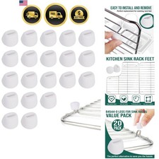 Sink Rack Feet 84544-0 For Kohler Part 84544-0 Kitchen Sink Rack Feet White 2...