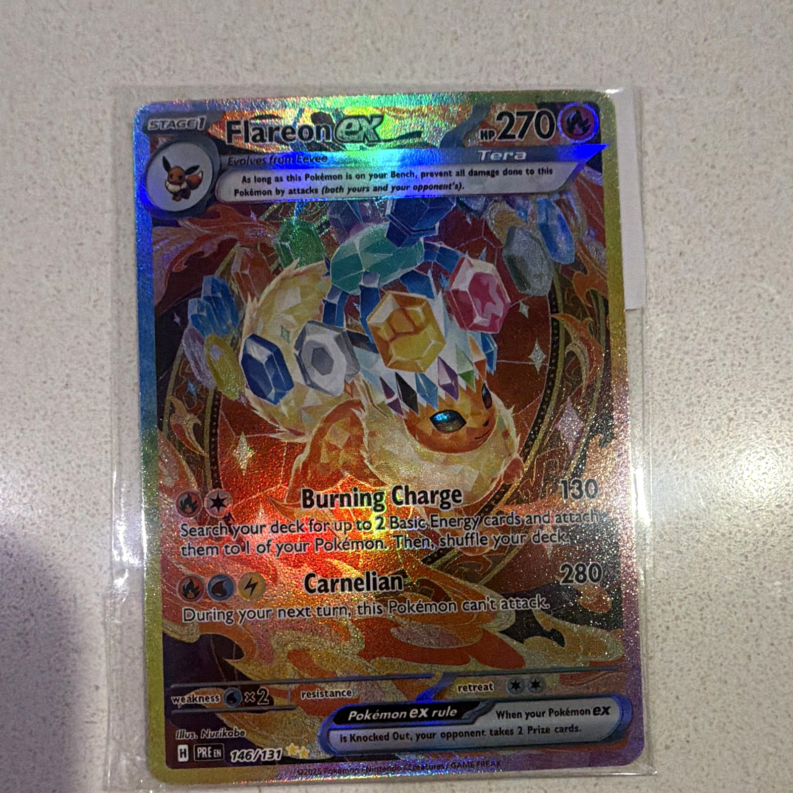 The Pokémon Company Flareon ex 146/131 Prismatic Evolutions SIR Full Art Holo