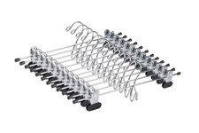 Amber Home 20 Pack Heavy Duty Add on Metal Pants Skirt Hangers, Stackable