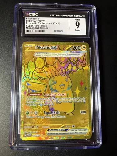 Pikachu Ex Hyper Rare Misaligned Texture CGC 9