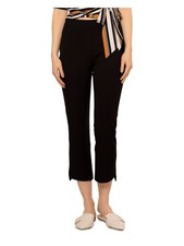 GRACIA Womens Black Zippered Pocketed Step Hem Cropped Pants M