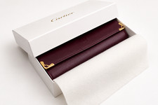 NEW Cartier Must de Cartier Eyeglass Case Bordeaux Leather Hard Case