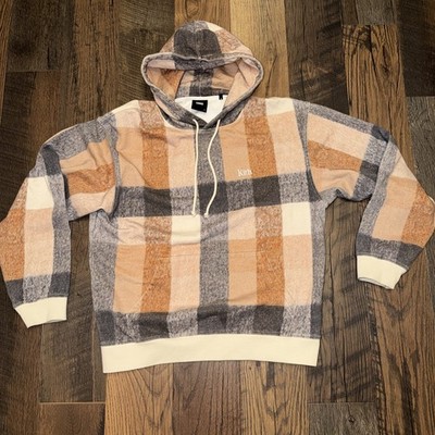 Kith Plaid Hoodie Beige/Navy/Rust Men s Large New Without Tag