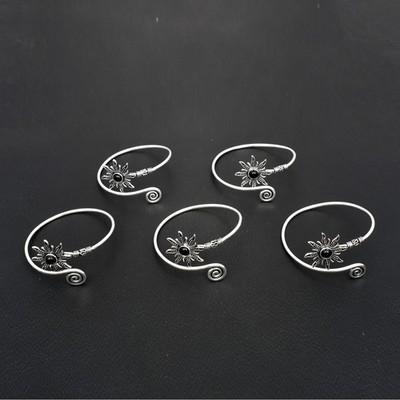 5 Pcs Black Onyx Gemstone Ethnic Handmade Adjustable Bangle Jewelry Gift  JC-003