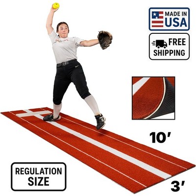 USA-Made Regulation Softball Pitching Mat 3×10 Clay   Pro Turf with Rubber